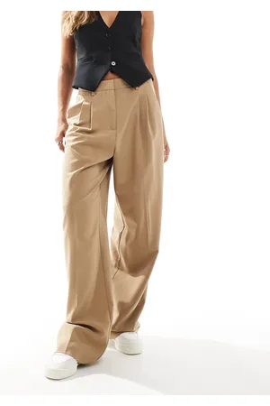 VERO MODA Pantalones dad beis de pernera ancha de -Beis neutro