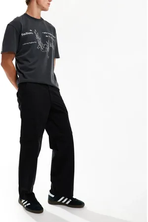 JACK & JONES Pantalones cargo negros de corte ancho Bill de