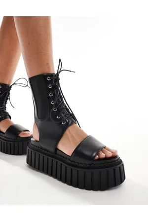Lamoda Sandalias negras con cordones Black Hole de