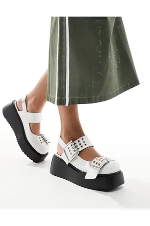 Lamoda Merceditas blancas con plataforma plana On Your Side de