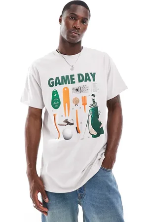 ASOS Camiseta holgada con estampado gráfico deportivo en la parte delantera de