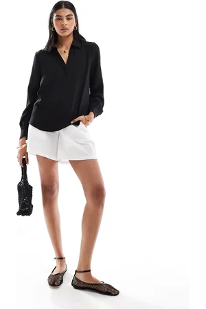 JDY Camisa negra texturizada de