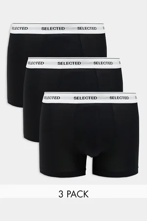 SELECTED Pack de 3 calzoncillos negros con cinturilla de
