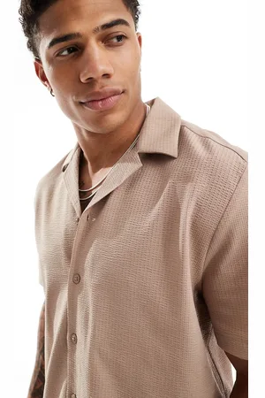 River Island Camisa color piedra con cuello de solapas de sirsaca de -Beis neutro