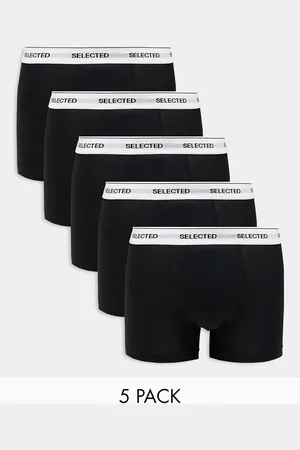 SELECTED Pack de 5 calzoncillos negros con cinturilla de