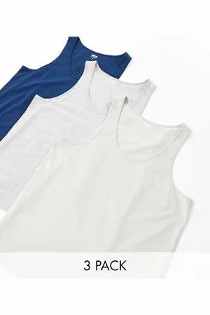 ASOS Pack de 3 camisetas de varios colores sin mangas de