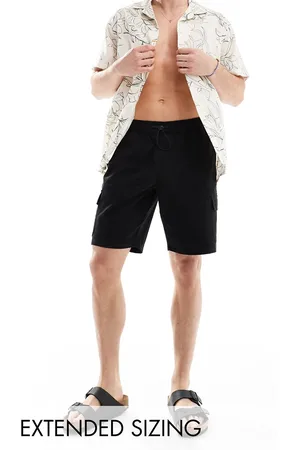ASOS Pantalones cortos cargo negros de largo estándar de