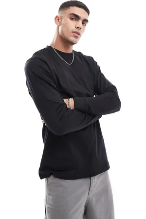 Only & Sons Camiseta negra de manga larga de