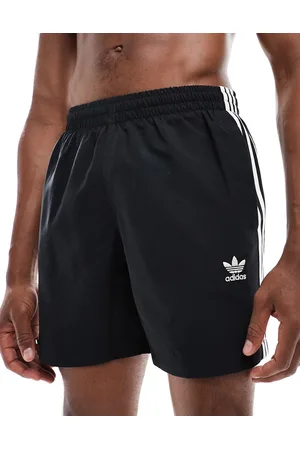 adidas Shorts de baño negros con 3 rayas Adicolor de adidas