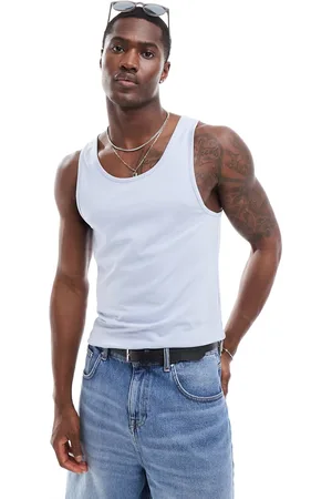 ASOS Camiseta azul claro ajustada de tirantes de