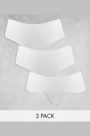ASOS Pack de 3 braguitas hipster blancas estilo culotte de tejido efecto invisible de