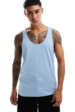 ASOS Camiseta azul claro sin mangas de