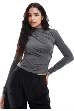 VERO MODA Top fruncido de manga larga de punto liso de