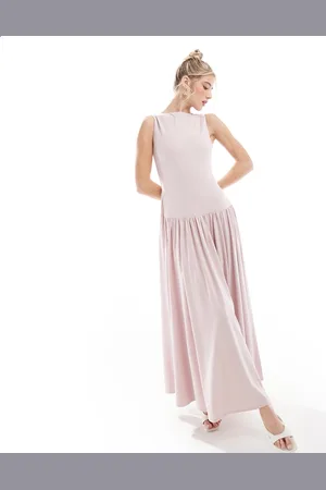 Abercrombie & Fitch Vestido midi sin mangas con cintura caída de -Morado