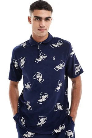 Ralph Lauren Polo de corte clásico extragrande con estampado integral del logo de la P alada de tejido de rizo de (parte de un conjunto)