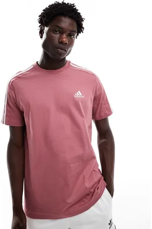 adidas Camiseta roja con detalle de 3 rayas Essentials Single de -Rojo
