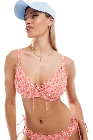 Peek & Beau Top de bikini de copas grandes con estampado floral de