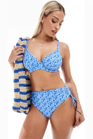 Peek & Beau Top de bikini de copas grandes con aros y estampado floral de
