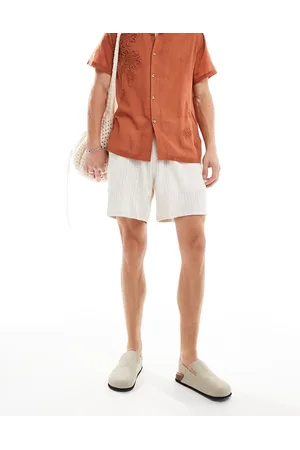 Hollister Pantalones cortos a rayas color tostado con cordón ajustable de -Marrón