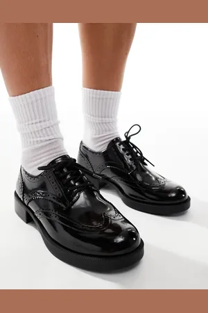 ASOS Zapatos negros planos con cordones Manny de