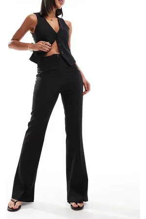 ASOS Pantalones de sastre negros de talle alto de