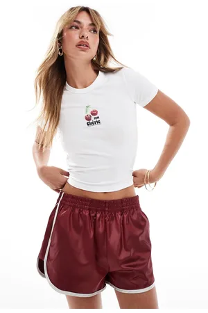 JJXX Camiseta con diseño encogido y estampado de cereza de