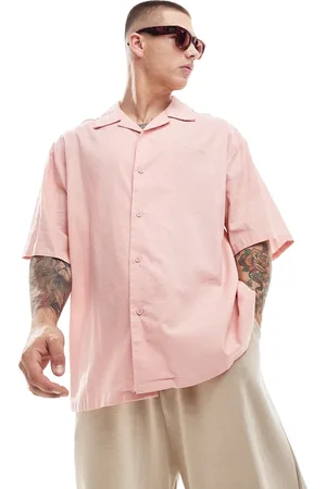 Sixth June Camisa extragrande de manga corta de mezcla de lino de