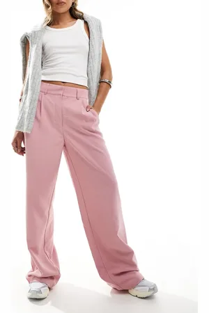 VILA Pantalones de sastre rosa polvoriento de pernera ancha de