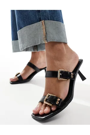 Raid Sandalias negras de tacón bajo con hebillas Mesmerize de -Negro