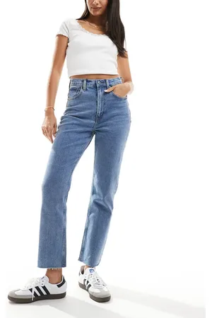 Abercrombie & Fitch Vaqueros capri azul medio de corte recto y talle muy alto Love de Curve
