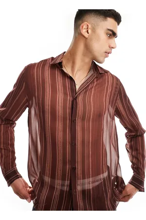 ASOS Camisa holgada a rayas de tejido transparente de