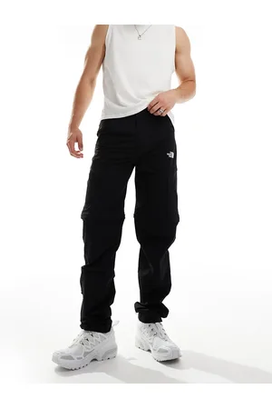The North Face Pantalones negros de corte tapered con bolsillo cargo Exploration Convertible de