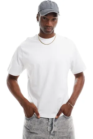 Reclaimed Camiseta corta blanca de corte cuadrado de