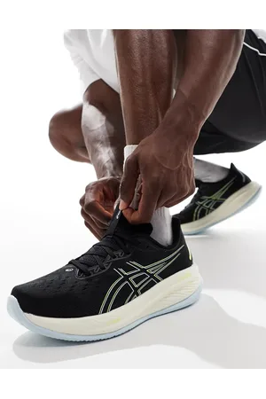 Asics Zapatillas de deporte negras y amarillo neón Gel-Cumulus 26 Neutral de Running