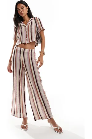 River Island Pantalones a rayas de pernera ancha de punto de (parte de un conjunto)
