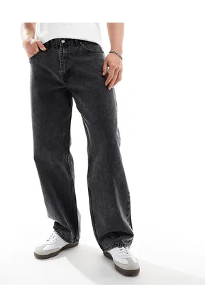 Dr Denim Vaqueros negro marmoleado de pernera recta ancha Omar de