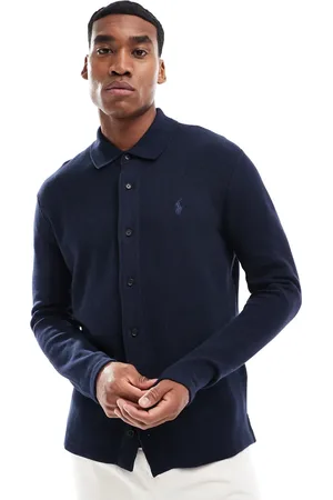 Ralph Lauren Polo abotonado de manga larga con logo a tono de punto Icon de