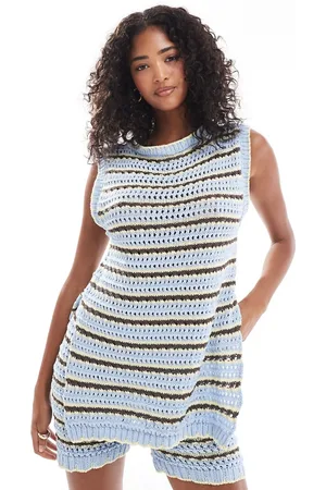 ASOS Camiseta a rayas amarillo limón sin mangas de punto de (parte de un conjunto)