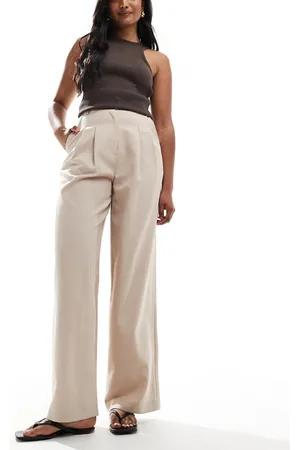 Miss Selfridge Pantalones de sastre color topo moteado de pernera ancha de -Beis neutro
