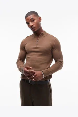 Topman Jersey básico con cremallera corta de