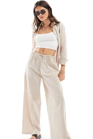 Esmée Pantalones playeros color exclusivos de (parte de un conjunto)-Blanco