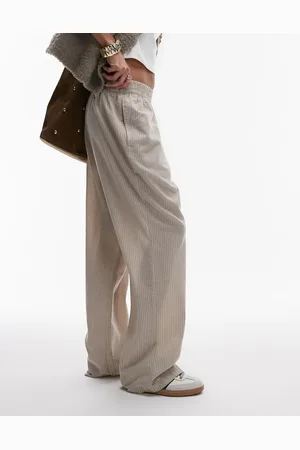 Topshop Joggers color con raya diplomática de algodón de -Beis neutro