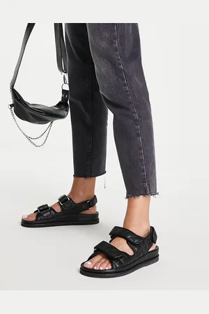 Tony Bianco Sandalias planas negras de cuero Hiranni de -Negro