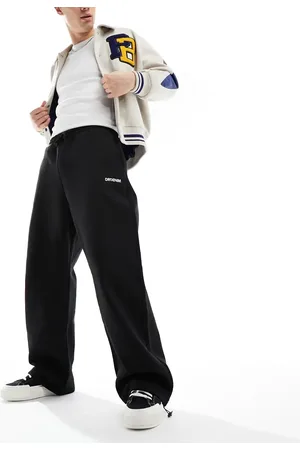 Dr Denim Joggers negros de pernera recta de tejido grueso Kyro de