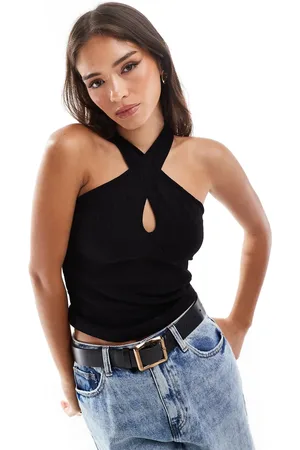 VERO MODA Top con cuello halter retorcido de