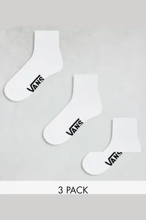 Vans Pack de 3 pares de calcetines tobilleros blancos clásicos de
