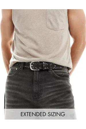 ASOS Cinturón de cuero sintético con tachuelas en forma de estrella de