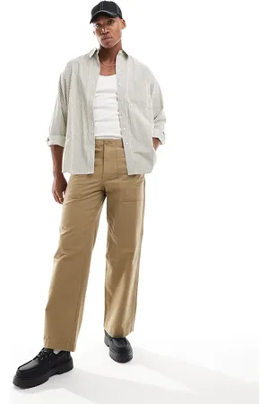 JACK & JONES Pantalones beis de corte ancho y estilo carpintero Bill de -Beis neutro