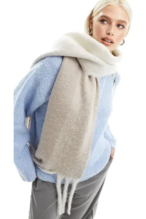 ASOS Bufanda en dos tonos con flecos de tejido mullido de -Multicolor
