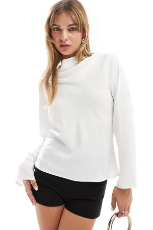 ASOS Blusa blanco de manga larga con diseño desbocado de